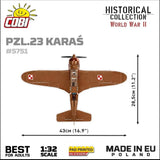 PZL.23 Karas brick plane model - COBI 5751- 586 bricks Planes Cobi 
