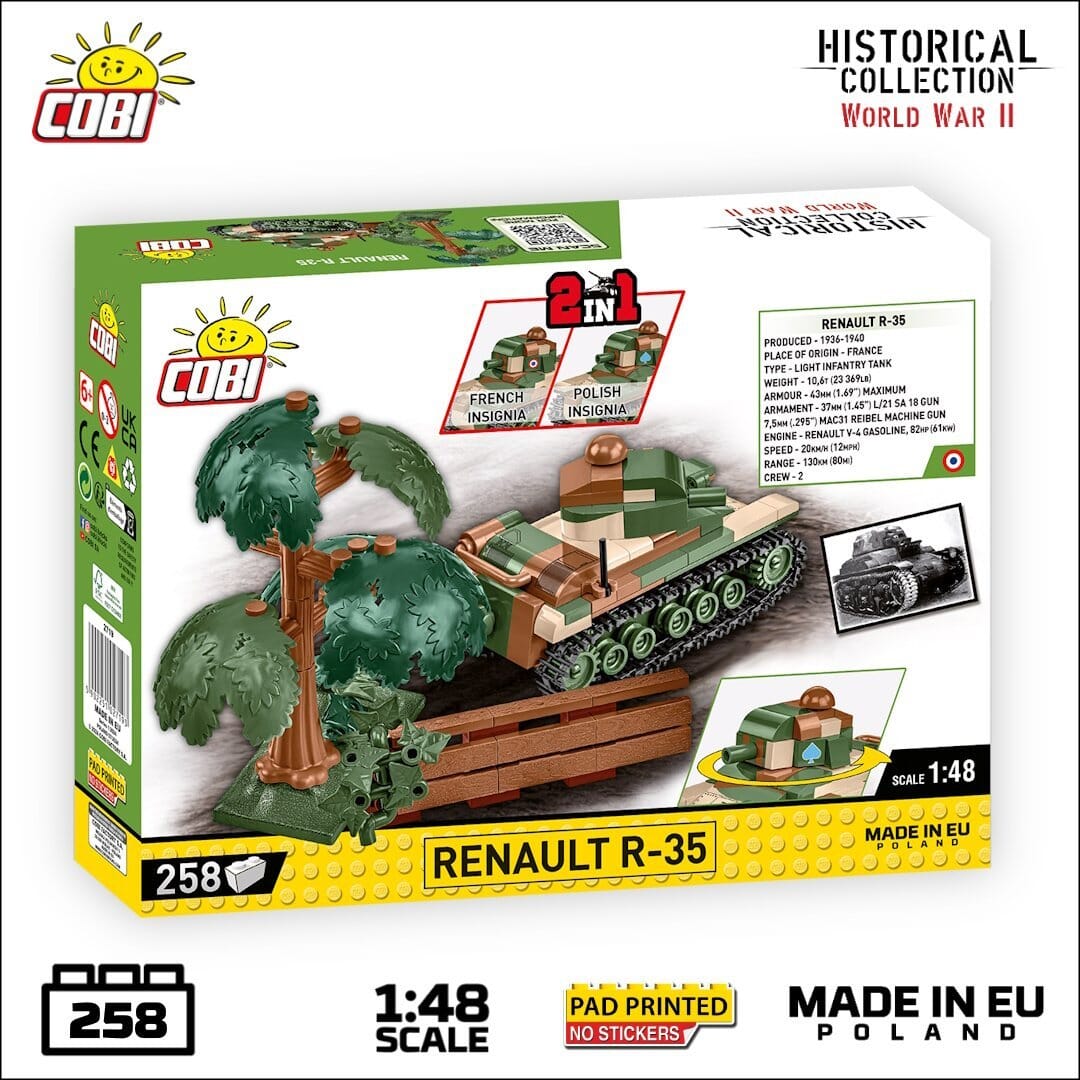Renault R35 brick tank model - COBI 2719 - 258 bricks – BRICKTANKS