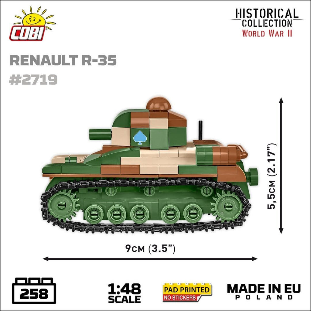 Renault R35 brick tank model - COBI 2719 - 258 bricks – BRICKTANKS