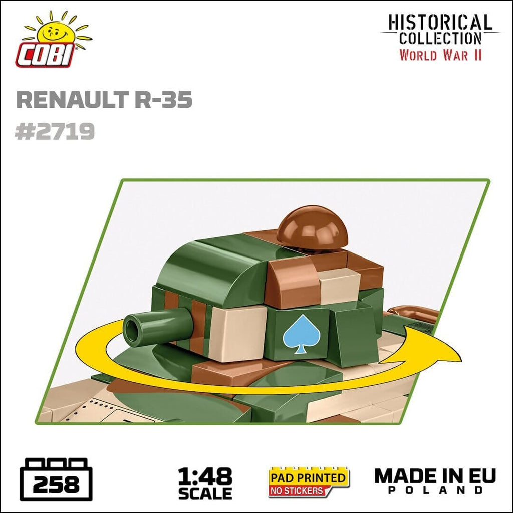 Cobi R35 Scale Renault R35 brick tank model - COBI 2719 - 258 bricks – BRICKTANKS