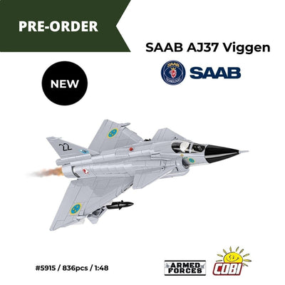 Saab VJ37 Viggen brick plane model - COBI 5915 - 836 bricks Planes Cobi 