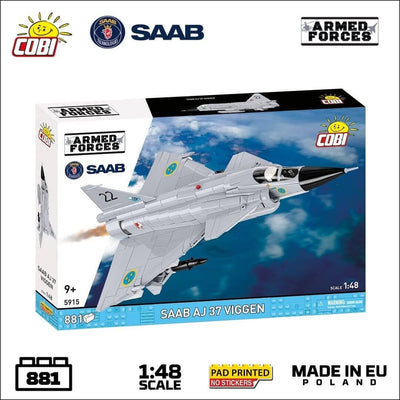 Saab VJ37 Viggen brick plane model - COBI 5915 - 881 bricks Planes Cobi 