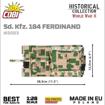 S.D.KFZ.184 Ferdinand brick tank model - COBI-2583 - 1268 bricks Cobi 
