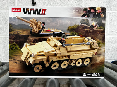 Sd.Kfz.251 Half track K18 105MM cannon brick model - Sluban M38-B0695 - 460 bricks Tank SLUBAN 