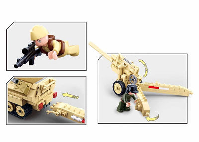 Sd.Kfz.251 Half track K18 105MM cannon brick model - Sluban M38-B0695 - 460 bricks Tank SLUBAN 