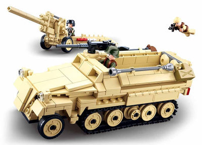 Sd.Kfz.251 Half track K18 105MM cannon brick model - Sluban M38-B0695 - 460 bricks Tank SLUBAN 
