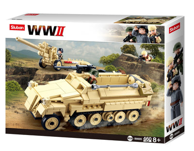 Sd.Kfz.251 Half track K18 105MM cannon brick model - Sluban M38-B0695 - 460 bricks Tank SLUBAN 