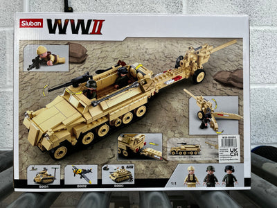 Sd.Kfz.251 Half track K18 105MM cannon brick model - Sluban M38-B0695 - 460 bricks Tank SLUBAN 