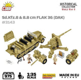 SD.Kfz.8 towing 8.8cm Flak 36 brick model - COBI 3143 - 1001 bricks Other Military Cobi 