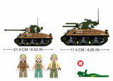 Sherman M4A3 (76W) brick tank model - Sluban M38-B1110 - 715 bricks Tank SLUBAN 