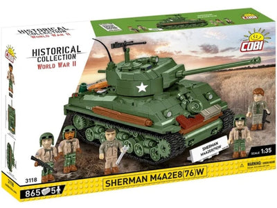 Sherman M4A3E8 (76)W brick tank model- COBI 3118 - 865 bricks Tank Cobi 