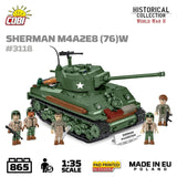 Sherman M4A3E8 (76)W brick tank model- COBI 3118 - 865 bricks Tank Cobi 