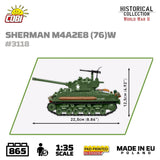 Sherman M4A3E8 (76)W brick tank model- COBI 3118 - 865 bricks Tank Cobi 