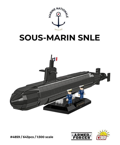 Sous-Marin SNLE submarine brick model - COBI 4859 - 643 bricks Ship Cobi 