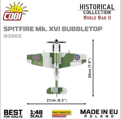 Spitfire Mk. XVI Bubbletop brick plane model - COBI 5865 - 152 bricks Planes Cobi 