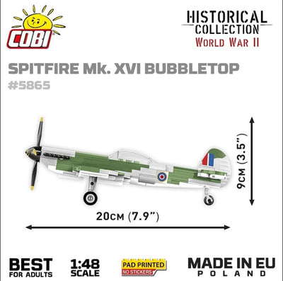 Spitfire Mk. XVI Bubbletop brick plane model - COBI 5865 - 152 bricks Planes Cobi 