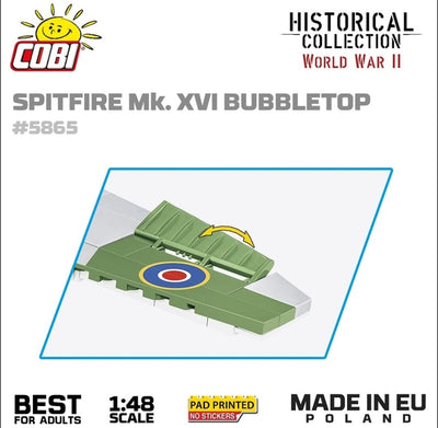 Spitfire Mk. XVI Bubbletop brick plane model - COBI 5865 - 152 bricks Planes Cobi 