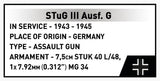 StuG III Ausf.G brick tank model - COBI 2676 - 952 bricks Tank Cobi 