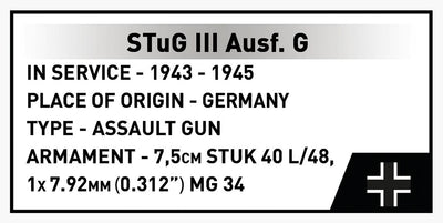 StuG III Ausf.G brick tank model - COBI 2676 - 952 bricks Tank Cobi 