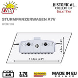 Sturmpanzerwagen A7V brick tank model - COBI 3094 - 119 bricks Tank Cobi 
