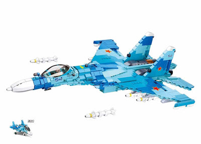 SU-27 Fighter 2 in 1 brick model plane - Sluban M38-B0985 - 1040 bricks Planes SLUBAN 