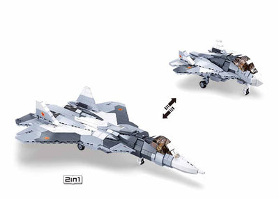 SU-57 Fighter brick model plane - Sluban M38-B0986 - 893 bricks Tank SLUBAN 
