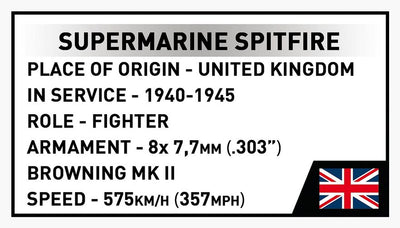 Supermarine Spitfire MK. II P7350 plane brick model - COBI 5778 - 384 bricks Planes Cobi 