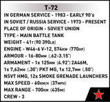 T-72 M1 DDR & RU brick tank model - COBI 2625 - 678 bricks Tank Cobi 