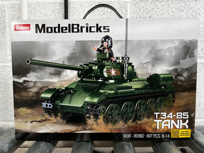 T34-85 brick tank model - Sluban M38-B0982 - 497 bricks Tank SLUBAN 