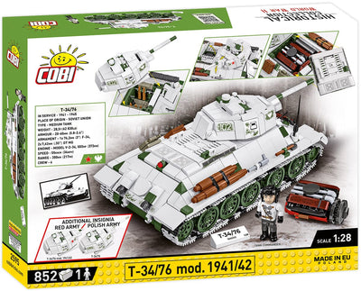 T34/76 mod. 1941/1942 brick tank model - COBI 2595 - 852 bricks Tank Cobi 