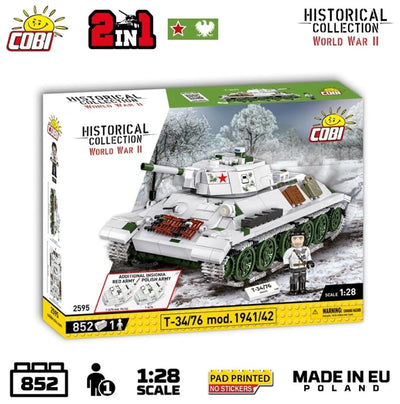 T34/76 mod. 1941/1942 brick tank model - COBI 2595 - 852 bricks Tank Cobi 