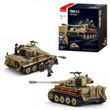 Tiger E-S brick tank model - Sluban M38-B1533 - 943 bricks Tank SLUBAN 