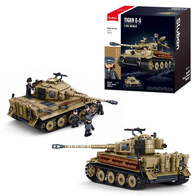 Tiger E-S brick tank model - Sluban M38-B1533 - 943 bricks Tank SLUBAN 