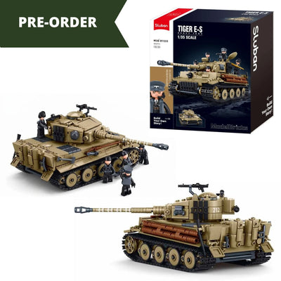 Tiger E-S brick tank model - Sluban M38-B1533 - 943 bricks Tank SLUBAN 
