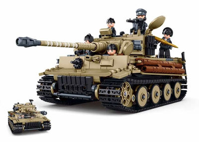 Tiger E-S brick tank model - Sluban M38-B1533 - 943 bricks Tank SLUBAN 