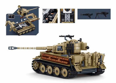 Tiger E-S brick tank model - Sluban M38-B1533 - 943 bricks Tank SLUBAN 