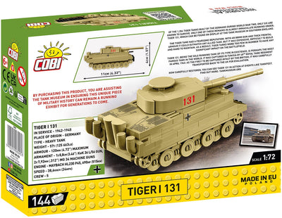 Tiger I 131 brick tank model - COBI 3095 - 161 bricks Tank Cobi 