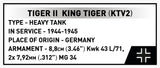 Tiger II (KTV2) brick tank model - COBI-2686 - 1572 bricks Tank Cobi 
