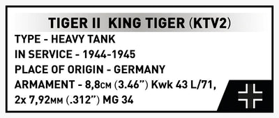 Tiger II (KTV2) brick tank model - COBI-2686 - 1572 bricks Tank Cobi 