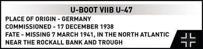 U-BOOT U-47 VIIB submarine brick model - COBI 4858 - 165 bricks Ship Cobi 