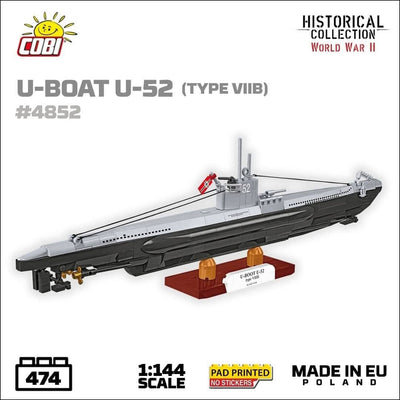 U-BOOT U-52 VIIB submarine brick model - COBI 4852 - 470 bricks Ship Cobi 