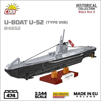 U-BOOT U-52 VIIB submarine brick model - COBI 4852 - 470 bricks Ship Cobi 