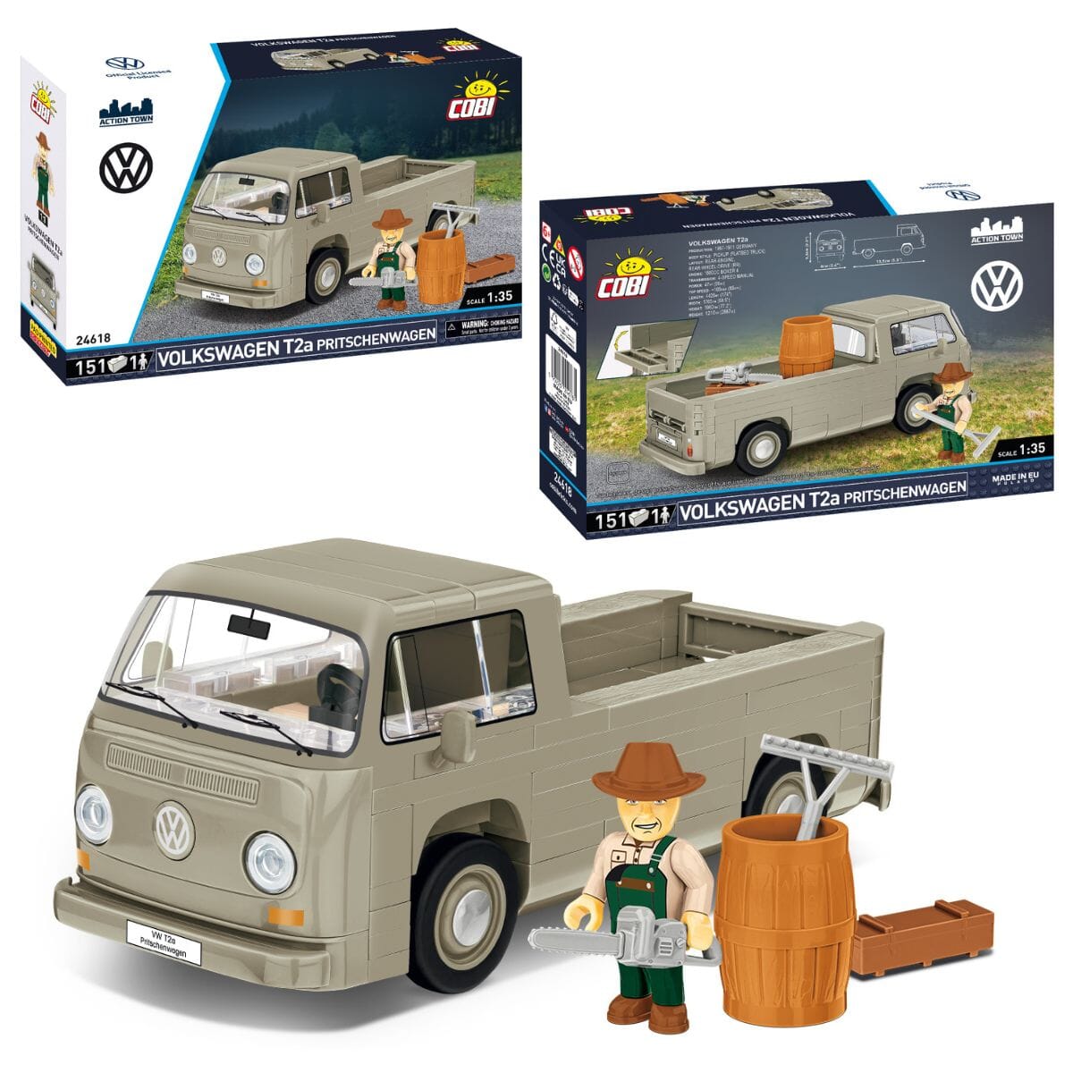 Volkswagen T2a Pritschenwagen brick model - COBI 24618 - 152 bricks ...