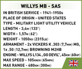 Willys MB SAS brick model - COBI 2298 - 180 bricks Other Military Cobi 