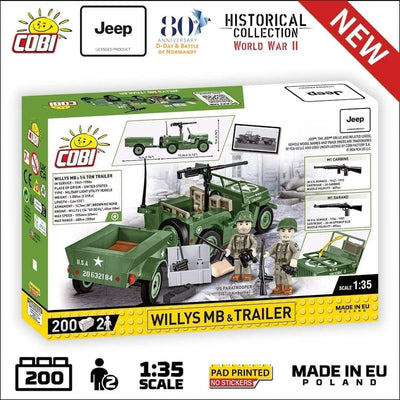 Willy's MB & Trailer - COBI 2297 - 200 bricks Other Military Cobi 