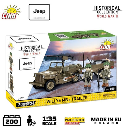 Willys MB & trailer - COBI 3132 - 200 bricks Other Military Cobi 