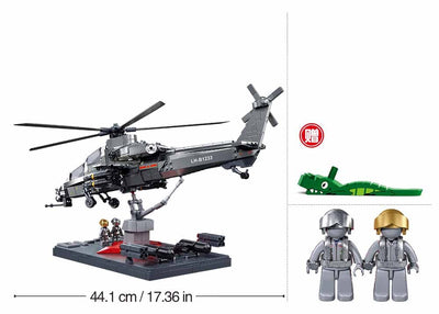 WZ-10S brick model helicopter - Sluban M38-B1233 - 914 bricks Tank SLUBAN 