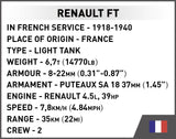 Char Léger Renault FT - COBI 2991 - 304 Bricks - BRICKTANKS