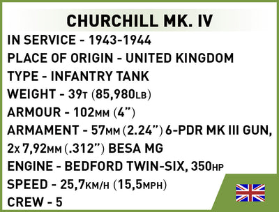 Churchill Mk.IV - COBI 2717 - 315 Bricks - BRICKTANKS