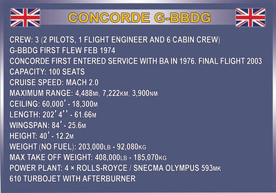 Concorde - COBI 1917 - 455 brick passenger aircraft - BRICKTANKS